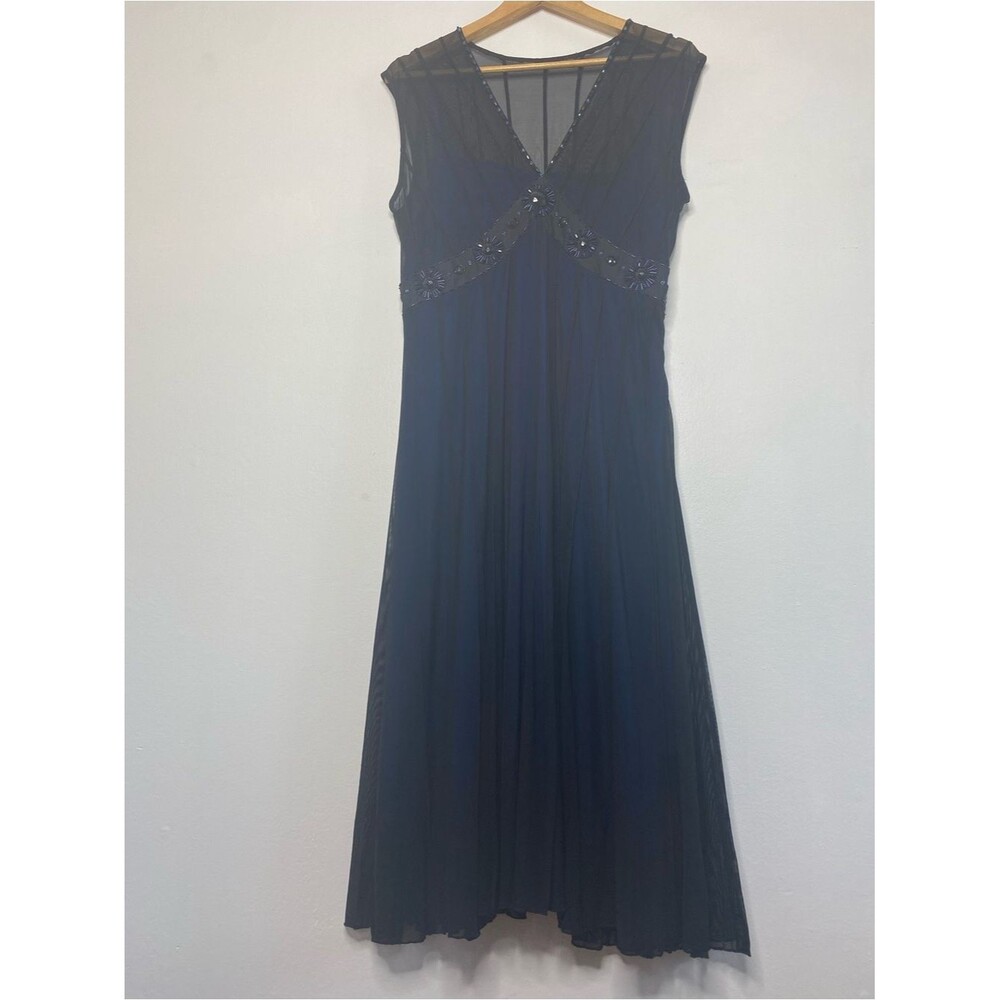 Mixit Whymsical Mesh Sheer Midi Dress Size 8 Dark fairy